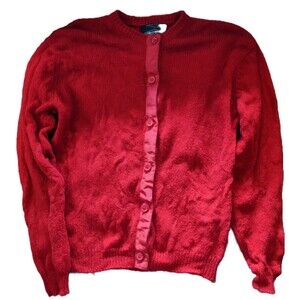 Vintage The Scotch House Kids Pure New Wool Sweater Red Sz10 M Made in Scotland